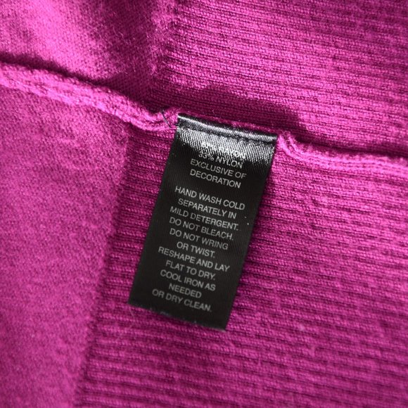 WHBM Magenta Fuchsia Sweater Cardigan with Scallop Trim and Chrome Snap Buttons - Picture 11 of 11